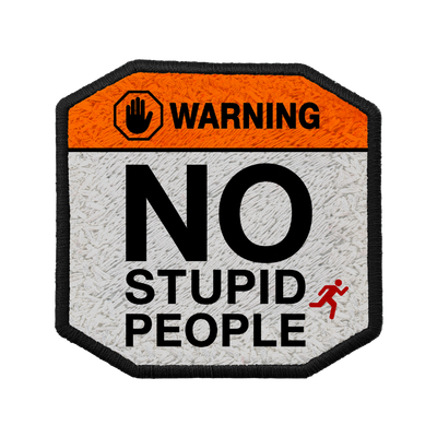 Patch ricamata Patch No Stupid People — velcro intercambiabile