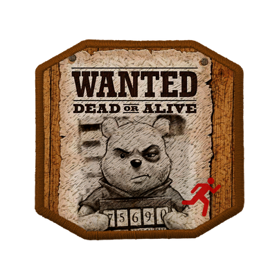 Patch ricamata Patch Wanted — velcro intercambiabile