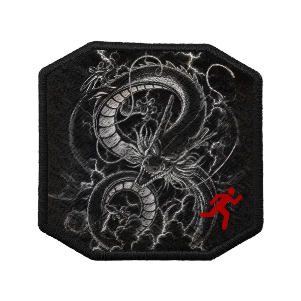 Patch ricamata Patch Dragone Imperiale, sistema velcro intercambiabile