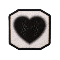 Patch ricamata Patch Black Heart Strass