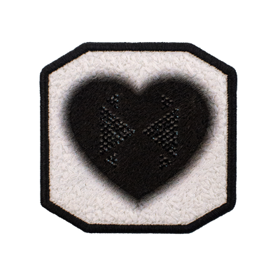 Patch ricamata Patch Black Heart Strass — velcro intercambiabile