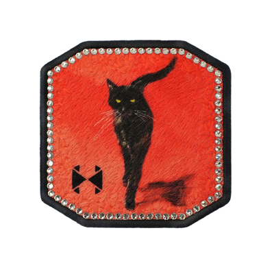 Patch ricamata Patch Black Cat Swarovski — velcro intercambiabile