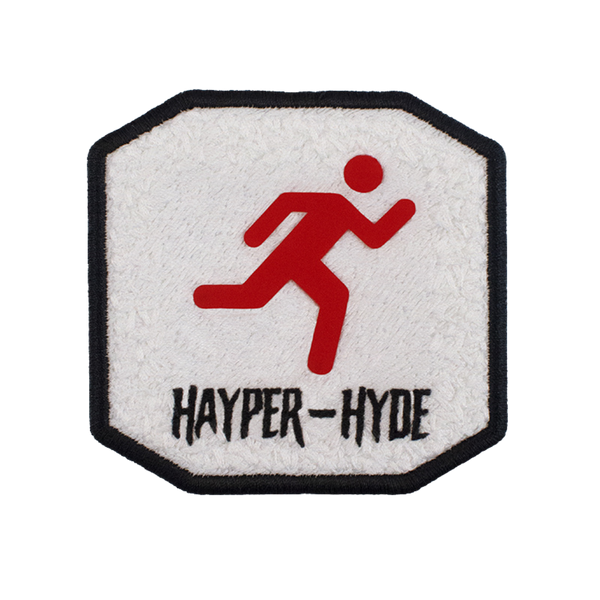 Patch ricamata Patch Hayper Hyde White, sistema velcro intercambiabile