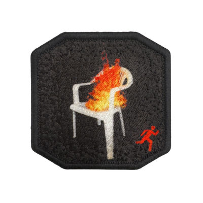 Patch ricamata Patch Sedia Infuocata — velcro intercambiabile