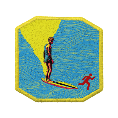 Patch ricamata Patch Surfista — velcro intercambiabile