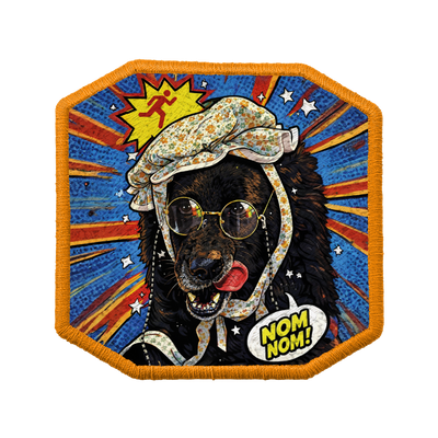Patch ricamata Patch Nom Nom — velcro intercambiabile
