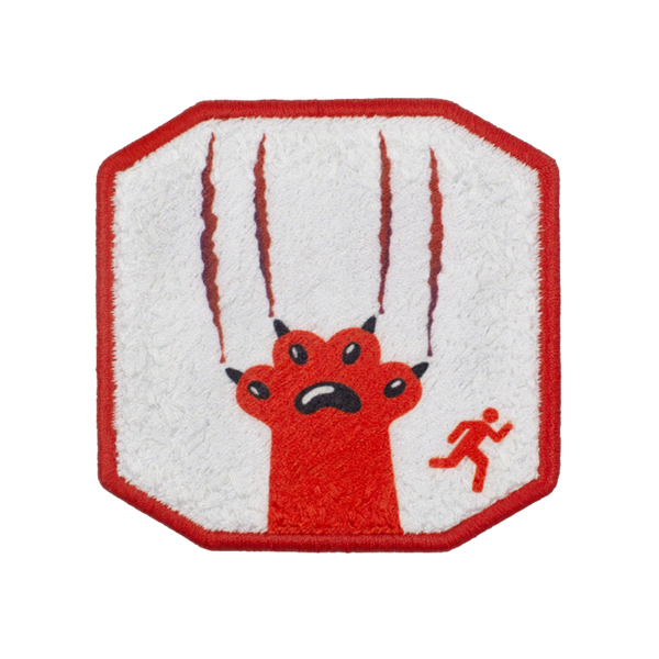 Patch ricamata Patch Little Cat White, sistema velcro intercambiabile