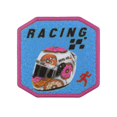 Patch ricamata Patch Racing Donuts — velcro intercambiabile