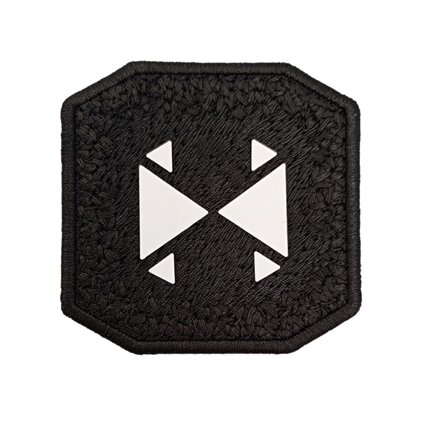 Patch ricamata Patch Hayper Logo White, sistema velcro intercambiabile