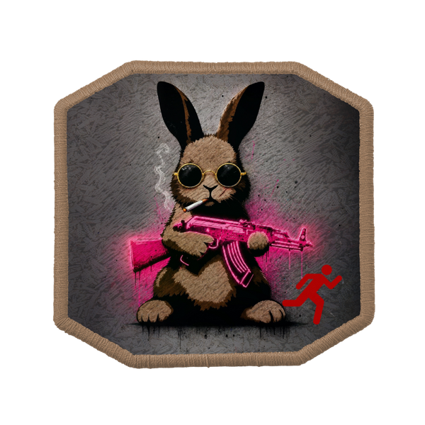 Patch ricamata Patch Killer Bunny, sistema velcro intercambiabile