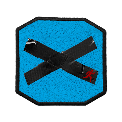 Patch ricamata Patch X Cyan — velcro intercambiabile