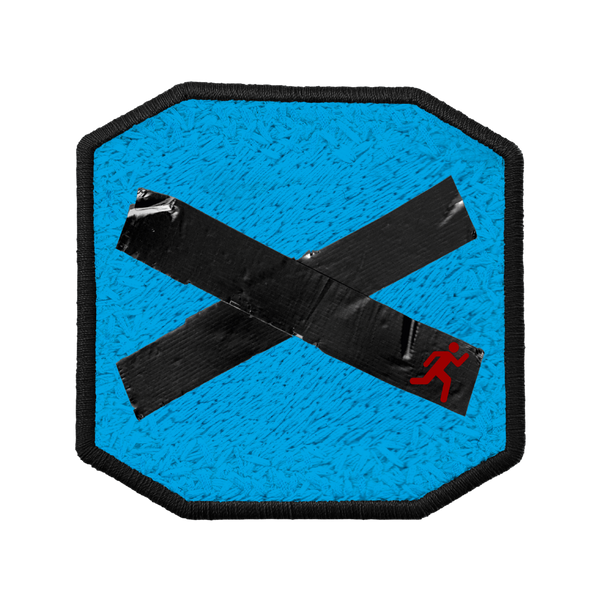 Patch ricamata Patch X Cyan, sistema velcro intercambiabile
