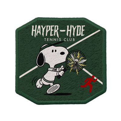 Patch ricamata Patch Snoopy Hayper-Hyde Tennis Club — velcro intercambiabile