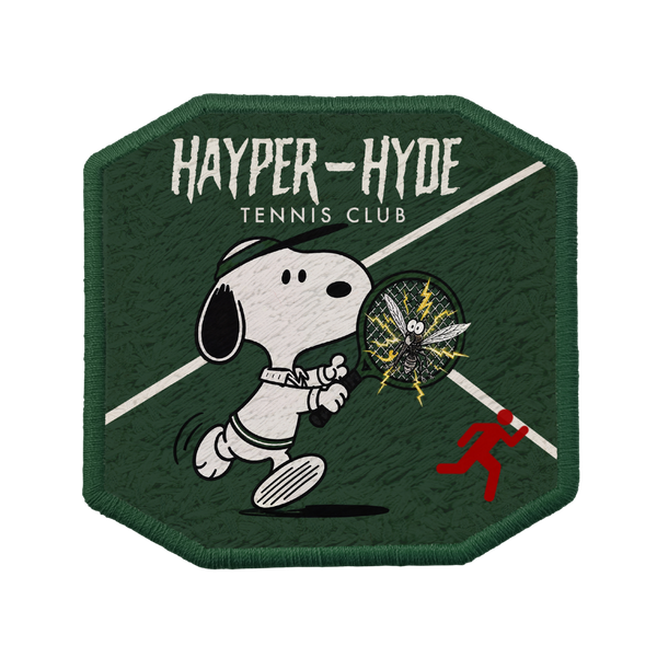 Patch ricamata Patch Snoopy Hayper-Hyde Tennis Club, sistema velcro intercambiabile