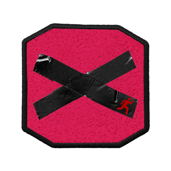 Patch ricamata Patch X Fuxia, sistema velcro intercambiabile