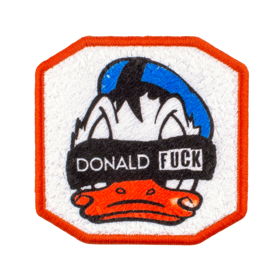 Patch Velcro DONALD FUCK Ricamata