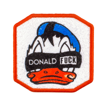 Patch ricamata Patch Velcro DONALD FUCK Ricamata — velcro intercambiabile