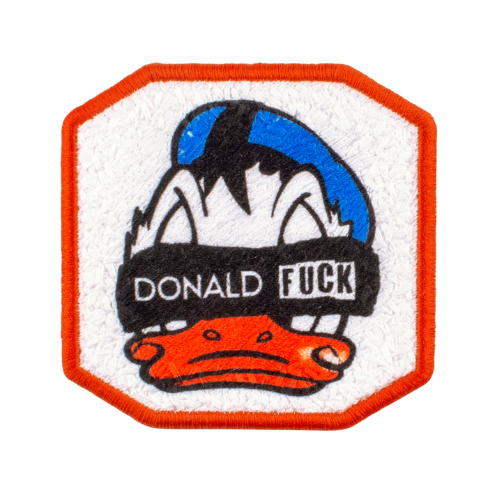 Patch Velcro DONALD FUCK Ricamata